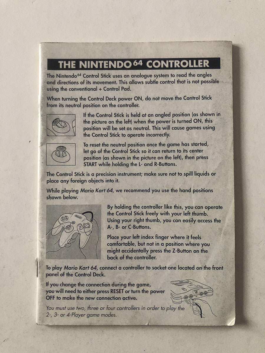 Nintendo 64 Controller Manual, Mangler Front (N64 Manual) #111 ...