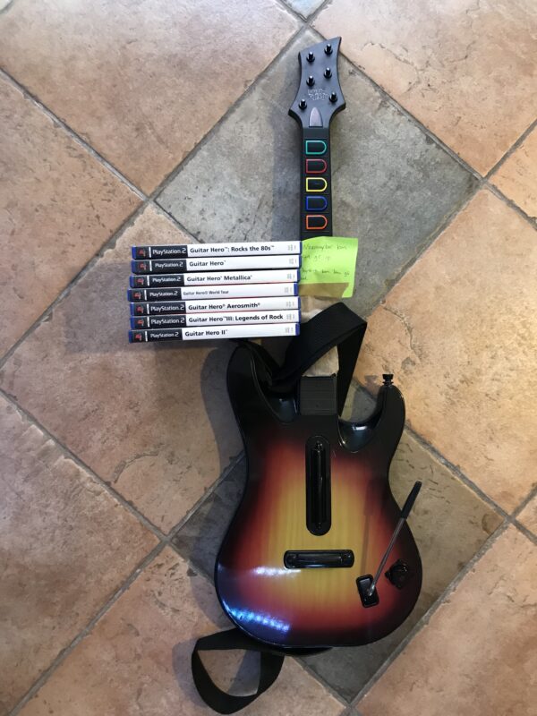 Guitar - trådløs + 4 spil(PS2) - se beskrivelse