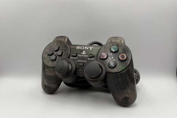 Playstation 1: Controller. Transparent Black - med analog